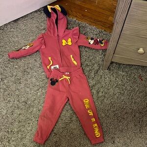 Disney Pink Kids Matching Set with Yellow Accents